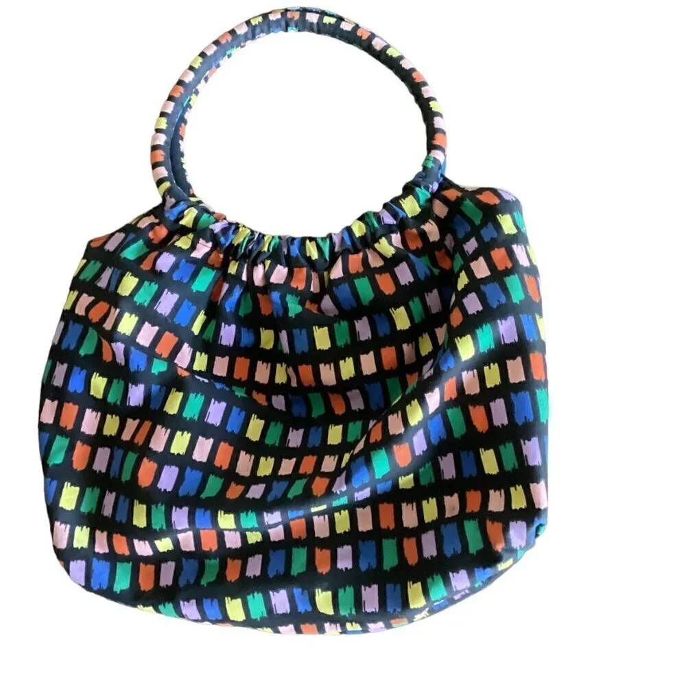 Colorful‎ Small Hobo Tote Beach Bag 100% Cotton Canvas 155C